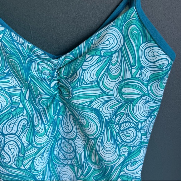 Lululemon Gather V Gulf Undulation Swirl Print Tank- Teal Size 4 - Picture 4 of 9
